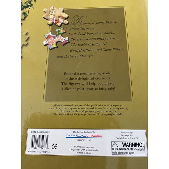 2004 Fairy Tale Jigsaw (6 fairy tale puzzles each page a puzzle.) Hardcover Book - Picture 10 of 10